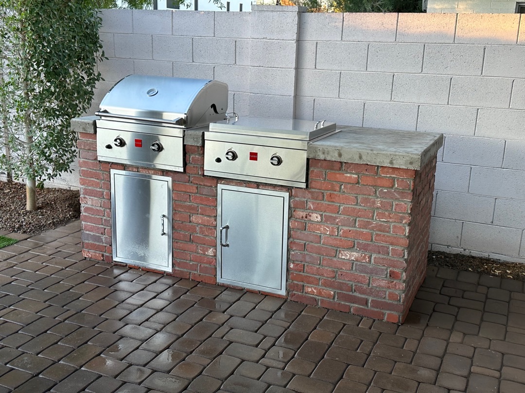 Brick BBQ Island — Angled View